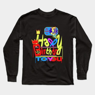 Happy Birthday Alphabet Letter (( i )) Dazzling Creative Design Long Sleeve T-Shirt